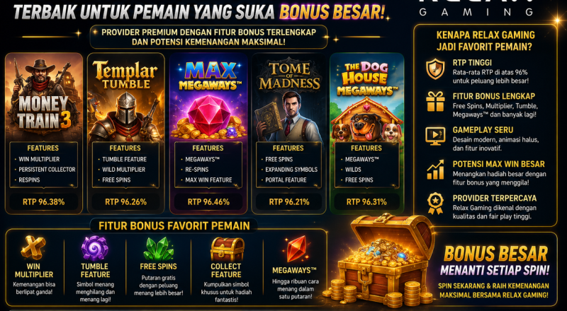 Game Slot Relax Gaming Terbaik Untuk Pemain yang Suka Bonus Besar